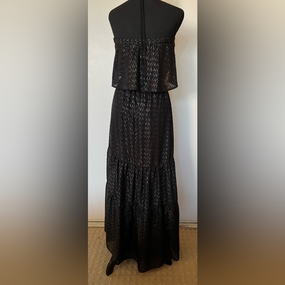 Michael Kors Halter Black Maxi Dress with Ruffle Size P - Picture 6 of 7